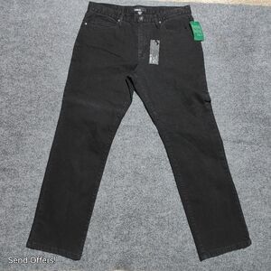 Commerce Pants Mens 35x30 5-Pocket Jeans Stretch Flex Black NWT